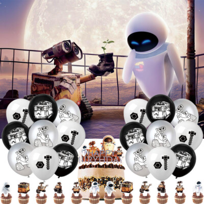 WALL-E and EVE Kinder Geburtstag Party Deko Banner Luftballons Cupcake Toppers