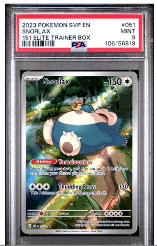 2023 POKEMON SVP EN-SV BLACK STAR PROMO 151 ELITE TRAINER BOX #051 SNORLAX PSA 9