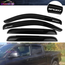 Fit for 16-23 Toyota Tacoma Double Cab Window Visor Guard Shade w/ White SPORT