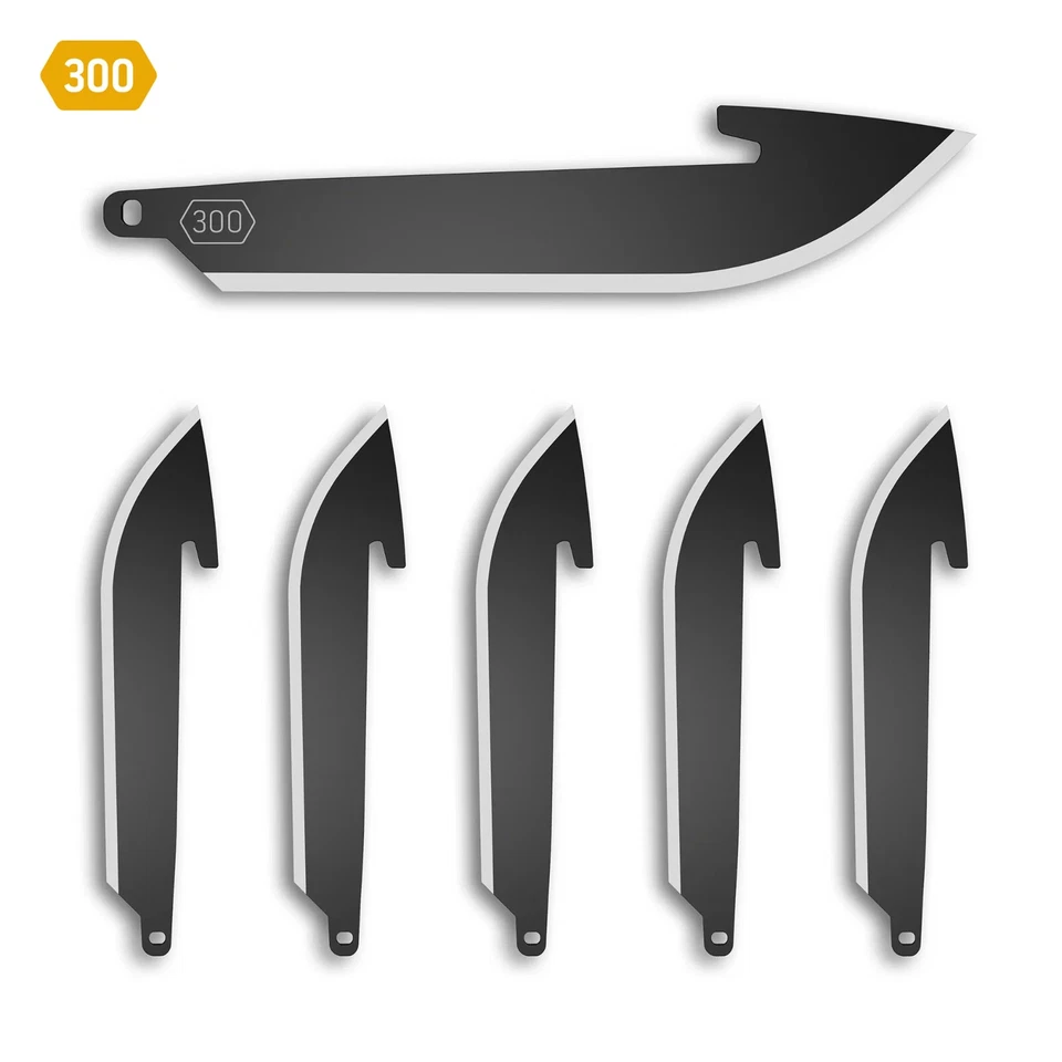 Outdoor Edge 6 Black 3.0" Drop Point Replacement Blades for 3" Razor Lite EDCs
