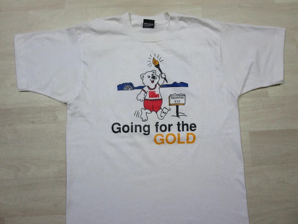 Camiseta gráfica vintage de los 90 cosida única (L) Big Bear North Going For Gold Foto 3 de 4