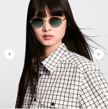 LV Louis Vuitton Bright Round Gold Frame Sunglasses