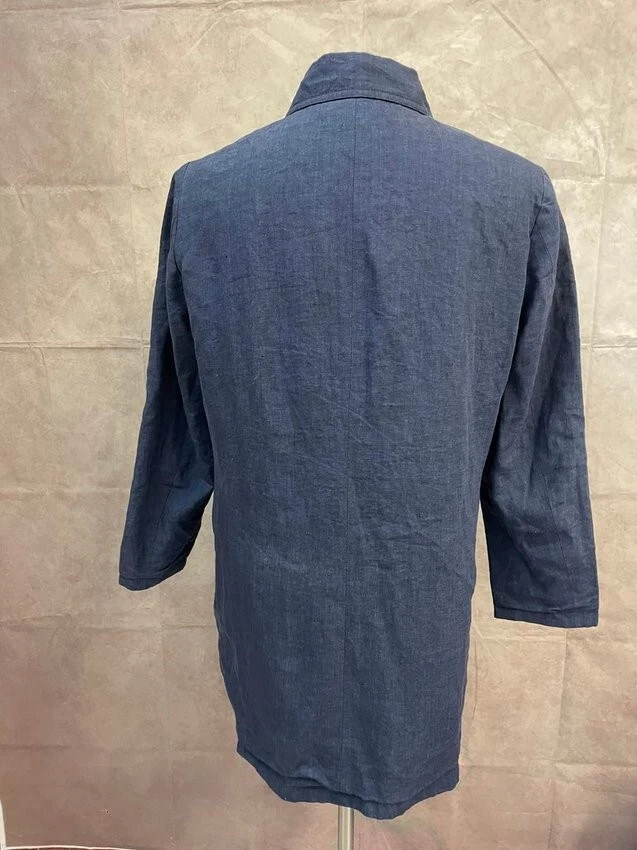 Abrigo para hombre Luigi Borrelli azul marino un pecho talla 48 Foto 4 de 4