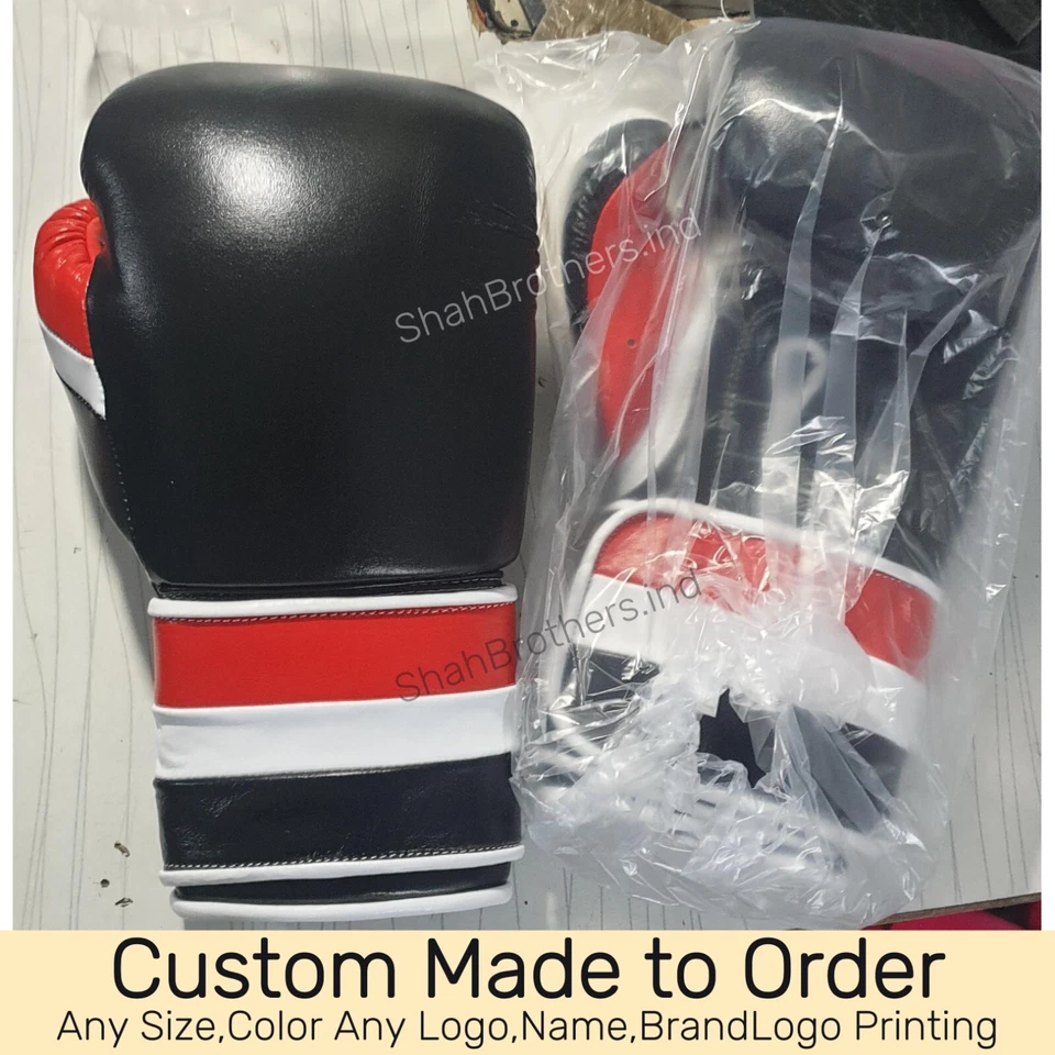 Guantes de Boxeo Sparring Hechos a Medida Plateados 16Oz Cualquier Talla Logo/Nombre Cuero Real Foto 2 de 4