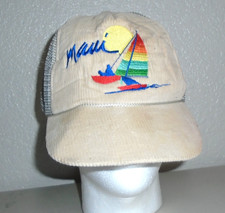 Vintage 80 s Hawaii Rainbow Sailing cord Trucker Hat 1980s