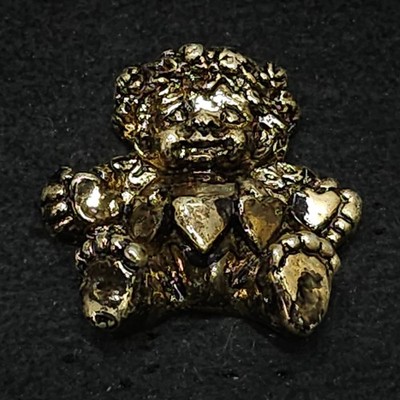 Sweet Baby Cherub Tie Tack Hat Coat Lapel Pin Back Brooch Textured Hearts