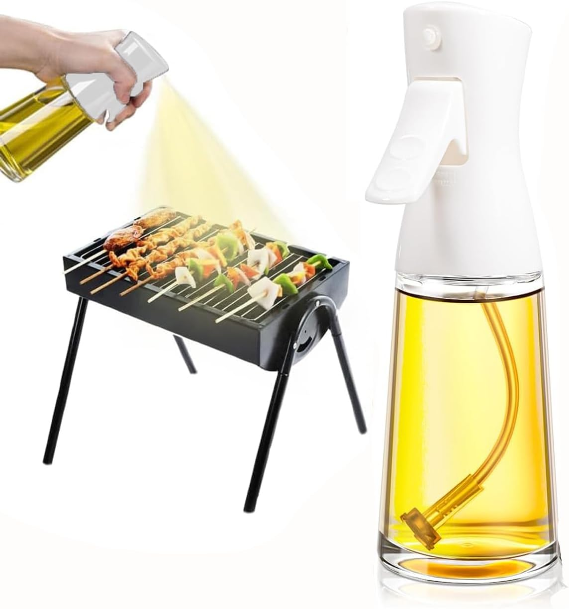180ML Glass Oil Dispenser Bottle, Olive Oil Sprayer for Cooking, Canola Oil Vine