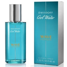 COOL WATER WAVE -DAVIDOFF-MEN-EDT-SPRAY-1.3 OZ-40 ML-AUTHENTIC-FRANCE