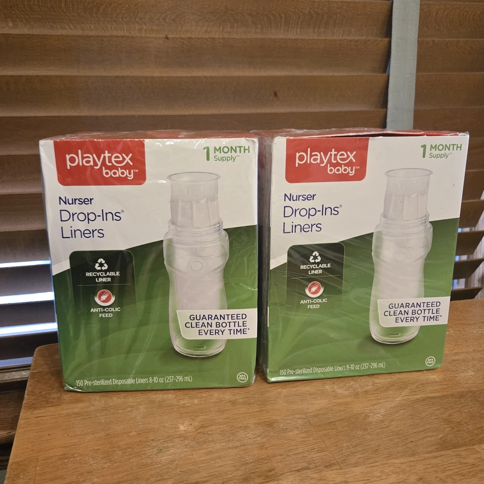 Set of 2 Playtex Baby Drop-Ins 8-10 Fl Oz Baby Bottle Liners 150 Count NEW 300