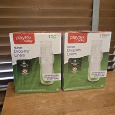 Set of 2 Playtex Baby Drop-Ins 8-10 Fl Oz Baby Bottle Liners 150 Count NEW 300