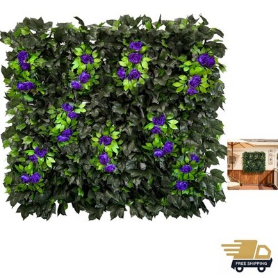 Dense Flowering Ivy Privacy Screen- Realistic Faux Foliage on Expandable Will...