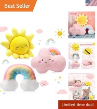 3 Pcs Moon Star Cloud Cushion Soft Plush Pillow Nursery Stuffed Throw Cushion...