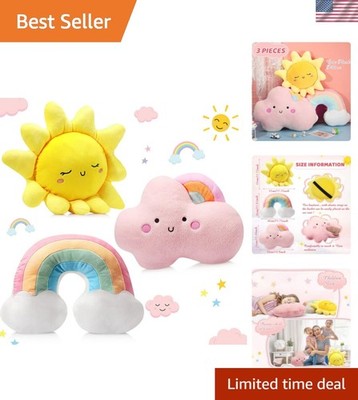 3 Pcs Moon Star Cloud Cushion Soft Plush Pillow Nursery Stuffed Throw Cushion...