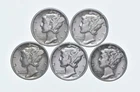 High Grade Lot 1938 1938 1937 1936 1939 Mercury Dime Collection *927