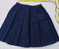 Vintage 70s Blue Pleated Skirt Flat 11w18l Zip