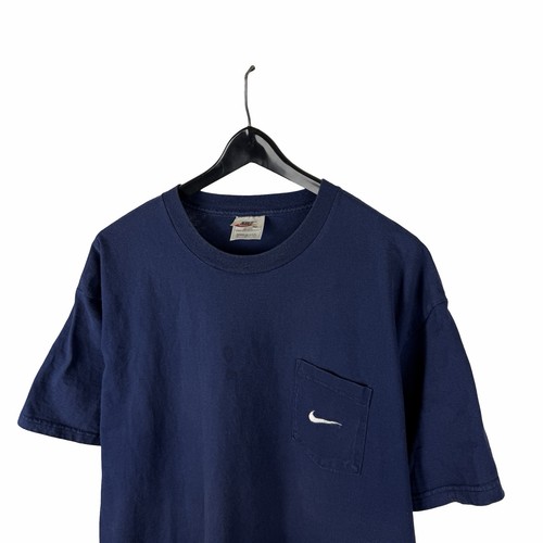 Vintage 90s Nike Micro Swoosh Front Pocket White Tag Blue Shirt Size XL by Nike, Size XL, $21.99 - Photo 6