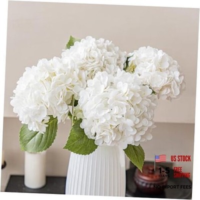 Large Soft Touch Artificial Hydrangea Flowers Bouquet - 4Pcs Blue 4pcs White