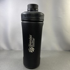 Blender Bottle 24oz Insulated Stainless Steel Shaker Matte Black Locking Lid.