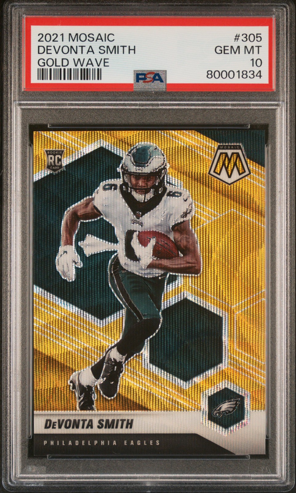 2021 Mosaic #305 Devonta Smith Gold Wave /17 RC PSA 10 *POP 4*