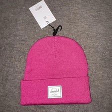 New NWT Herschel Supply Co. Elmer Knit Cuff Beanie Hat OSFM Fuchia Logo Patch
