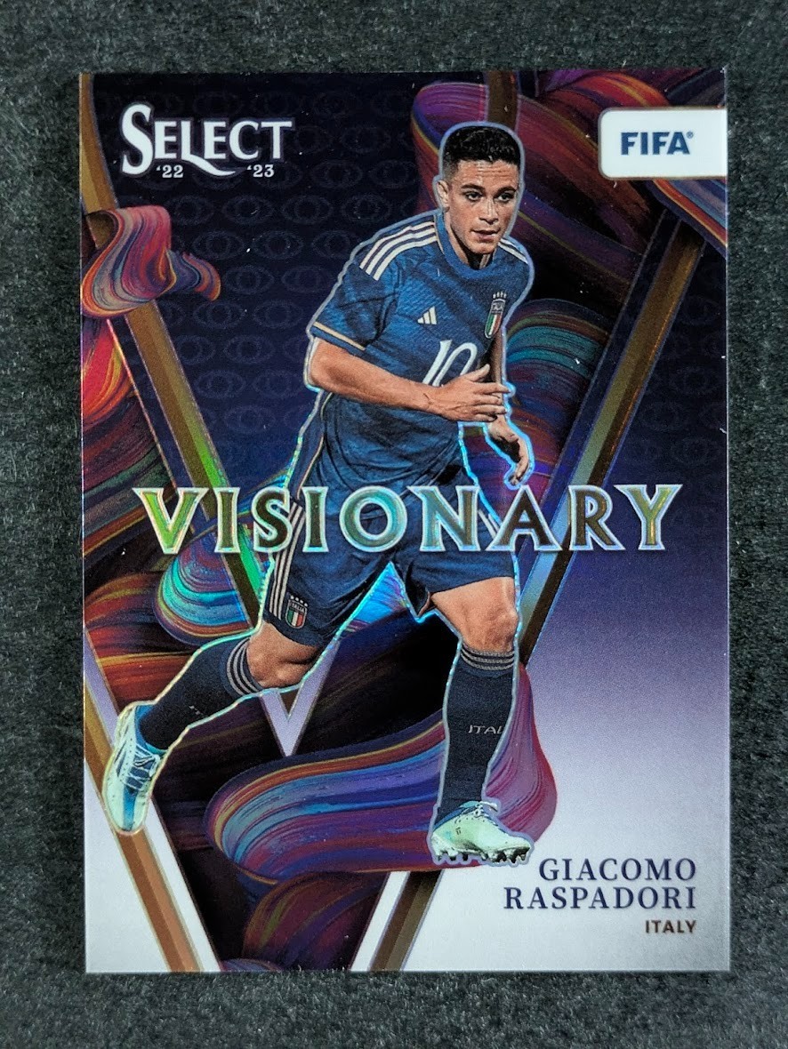 2022-23 Panini Select FIFA GIACOMO RASPADORI Visionary Prizm SSP Italy #20