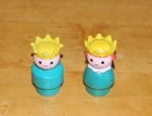 VTG Lot of 2 Fisher Price Castle 993  Wooden Prince, Princess