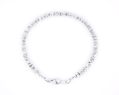Sterling Silver Heishi Bracelet | 5mm Organic Square Beads | Heavy Silver