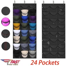 Hat Rack Organizer Baseball Holder Deep Storage Pockets Door Wall Caps Stand USA