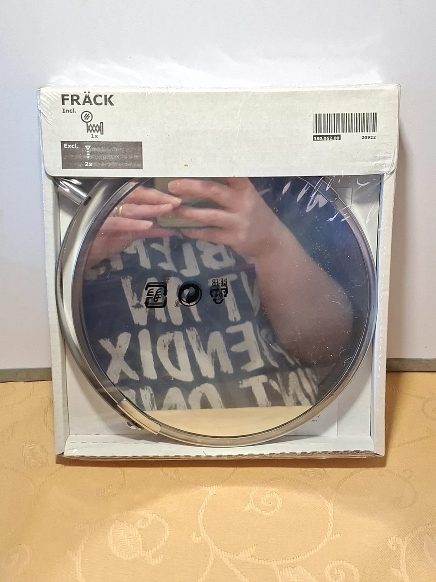 IKEA FRACK Extendable SHAVING MIRROR Stainless Steel Round Magnifying Wall - NEW