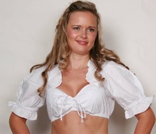 Dirndlbluse, Trachtenbluse Bluse Gr. 40 Weiß...