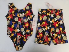 Vintage Looney Tunes Harrison Hard Body Leotard M And Shorts L Dance 90s NWT