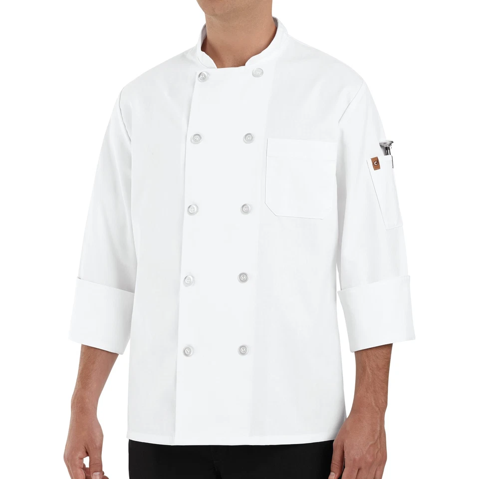 Red Kap Ten Pearl Button Chef Coat - Image 2 of 3