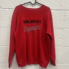 Embroidered Vintage Arkansa Razorbacks Sweatshirt Size XL Made In USA