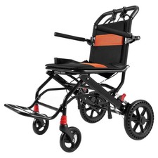 18inW 220lb Foldable Transport Chair  Aluminum Alloy Wheelchair