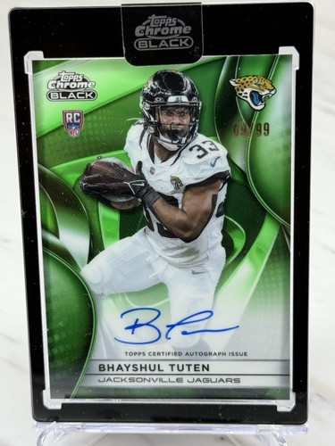 2025-26 Topps Chrome Black Bhayshul Tuten Rookie Auto Green /99