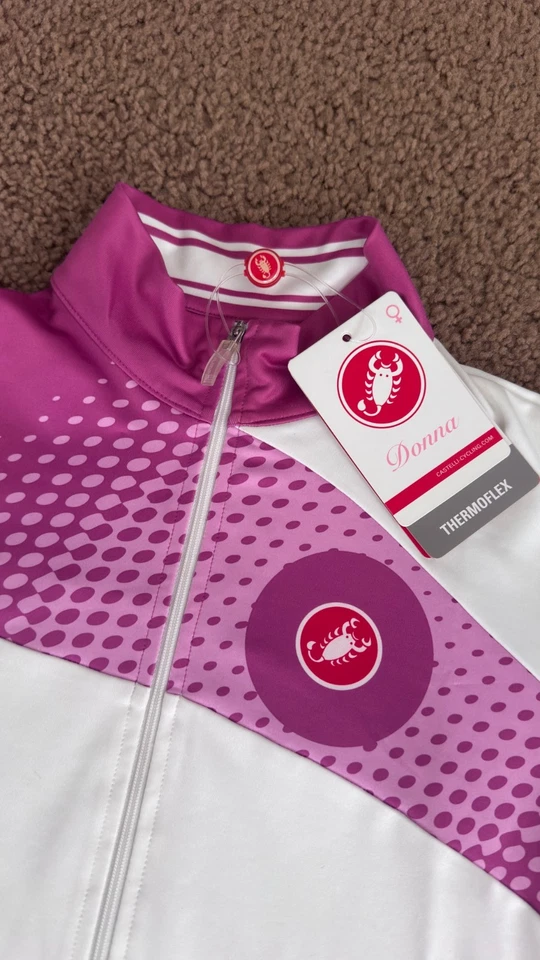 Jersey de ciclismo Castelli para mujer Donna Thermoflex púrpura blanco talla M Foto 2 de 4