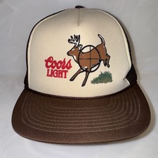 Vintage Coors Light Deer In My Sights Trucker Snapback Hat Cap