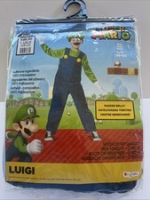 Luigi Deluxe Super Mario Bros Child Costume Nintendo Halloween Large
