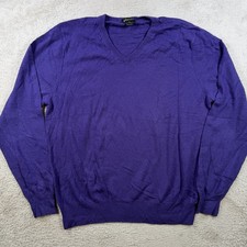 Phenix Sweater Mens XL Purple 100 Cashmere V-Neck Pullover Soft Lightweight