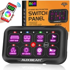AUXBEAM 8 Gang Work Light Switch Control Relay System Panel For Marine Truck RV
