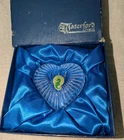 Vintage Waterford Heart Shaped Crystal Clear Paperweight W Original Box