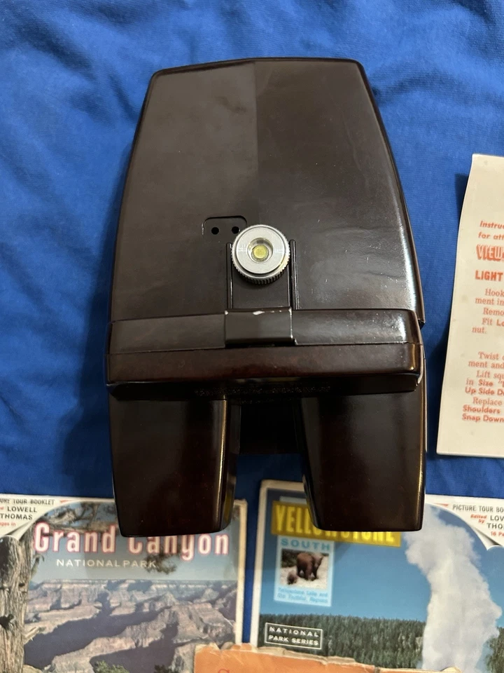 Raro Sawyer’s View Master Modelo E Marrón Baquelita Luz de Trabajo 3 Carretes Excelente Foto 2 de 4