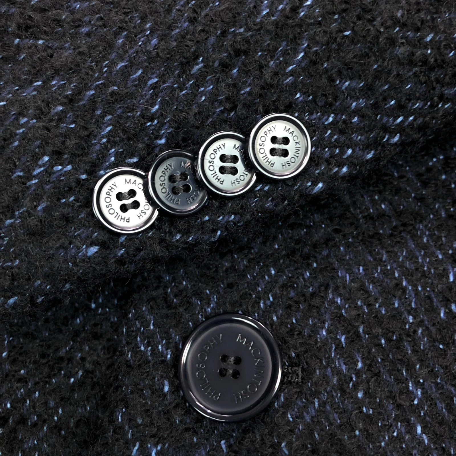 MACKINTOSH PHILOSOPHY Chester Coat Size 40 Wool Blend Navy Made in Japan image 6
