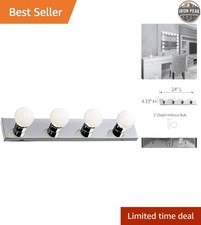 Vanity Light Polished Chrome 4 Lights Steel 24 in Dimmable Bathroom Fixture