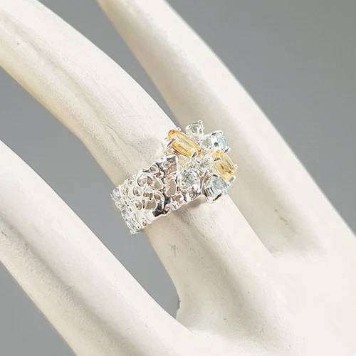 Gemstone ring Natural Citrine Ring 925 Sterling Silver Size 6 /R425499 Foto 3 de 4