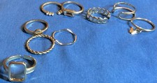 Gold Tone Ring Set 10pc Womens Stackable Boho Fashion Rings Sizes 6  7.5 Trendy