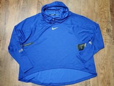 Women's Nike Icon Clash Long-Sleeve Running Hoodie Plus 2X Blue Metallic Gold