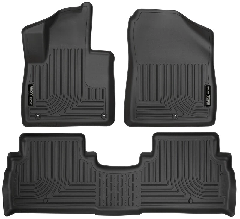 Combo de revestimientos de piso negros Husky Liners 98691 WeatherBeater para Kia Sorento 2016 Foto 3 de 4