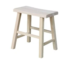18" Saddle Seat Stool Clear Hardwood Natural  