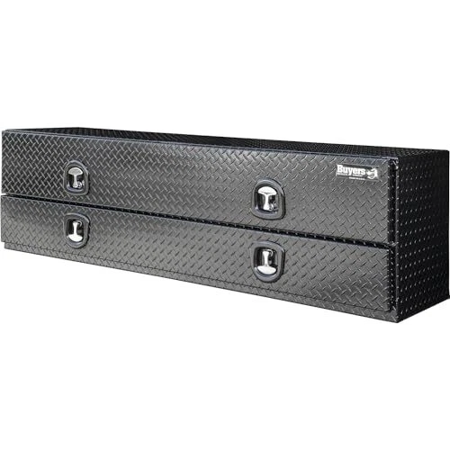 Buyers Product 21x18x72" Gloss Black Diamond Tread Aluminum Flatbed Contractor - Image 2 of 4